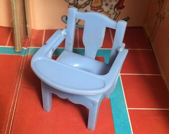 Renwal Dollhouse Furniture Blue Potty Chair vintage Dollhouse Nursery 1:16