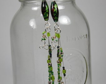 one of a kind extra long unique dangle earrings