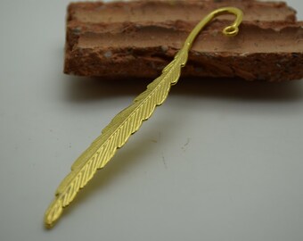 5pcs gold color Metal leaf Bookmarks--115x15mm