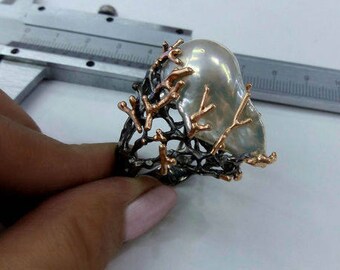 925 Sterling Silver ring, Kasumi pearl