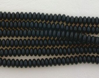 50 czech jet black 4mm rondelle spacer beads