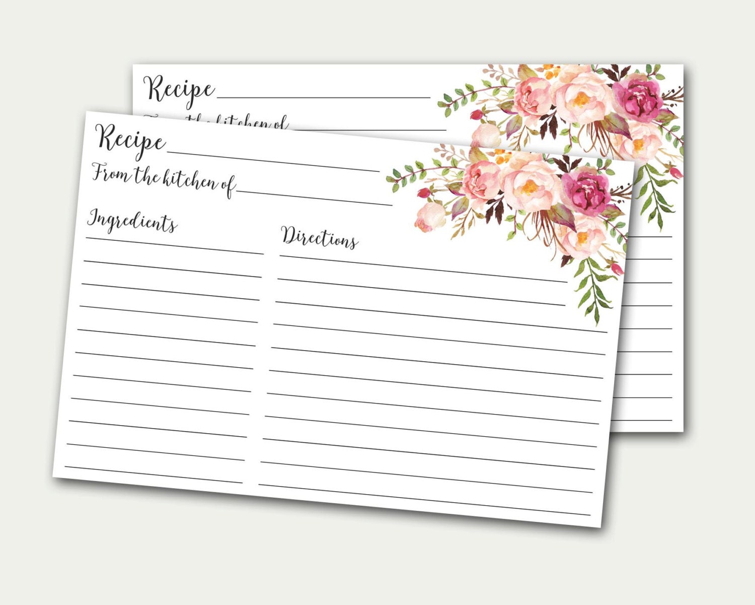 Printable Recipe Cards For Bridal Shower