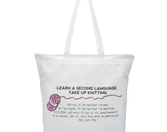 Knitting Tote Bags, Knitting Bag, Knitting Project Bags, Knitting bags,Knitting organizer, Yarn Project Bags,Funny Knitting,Knitting Storage