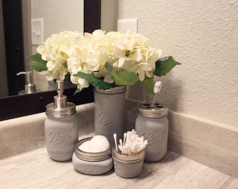 Rustic Farmhouse Mason Jar Decor, Bathroom
