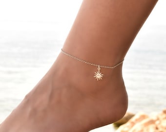 Delicate Anklet bracelet, Anklet, Sterling Silver Anklet Bracelet, Dainty Anklet Silver, Anklet for Women, Anklet Jewelry, Ankle Chain Charm