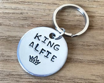 Personalised hand stamped dog tag