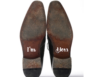 Shoe Decals, Wedding Sticker Decals for Your Shoes, I'm Hers & I'm His Shoe Decals