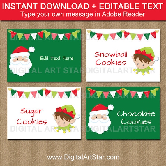 buffet food labels templates