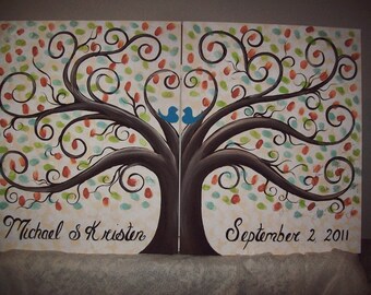 wedding guest book thumbprint tree 16 x 20 wedding guest book thumbprint tree 16 x 20