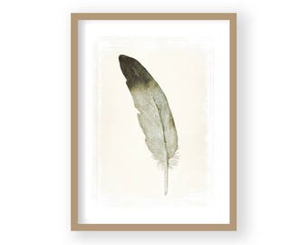 Feather Print, Feather Decor, Grey Feather, Minimalist Decor, Black and White Art, Grey Wall Art, Nursery Decor, Romantic Decor