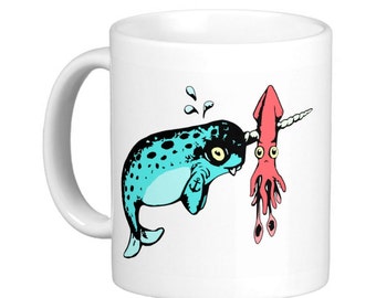 Gnarwhal & Squid Coffee Cup