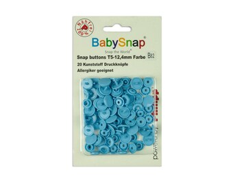 BabySnap 20 plastic push buttons light blue B82