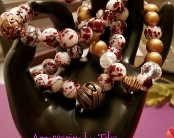 Unique beaded braided set.