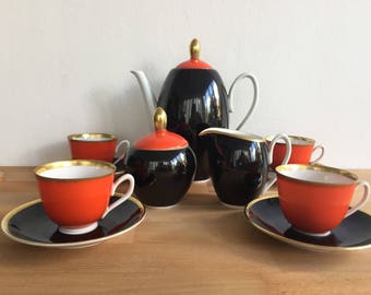 1940s German Freiberger Porzellan Espresso set