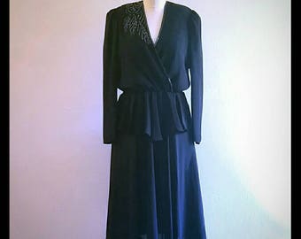Vintage black chiffon dress