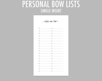 Personal Bow Lists (RINGS)