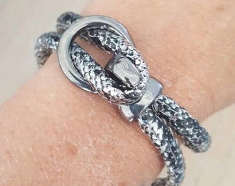 grey Croc leatherette bracelet creation