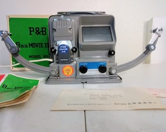 P & B 8mm Movie Editor Model 88 w/working lamp and user manual