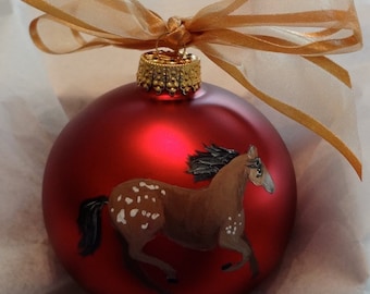 Appaloosa Horse Hand Painted Christmas Ornament - Can Be Personalized with Name