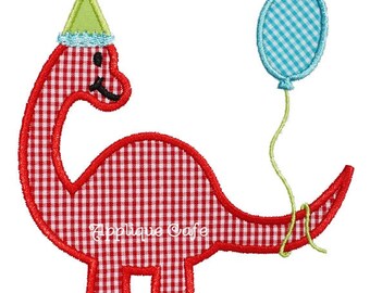 414 Birthday Dinosaur Machine Embroidery Applique Design