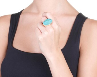 Turquoise Ring, Turquoise Silver Ring, Turquoise jewellery, December Birthstone, Oval Turquoise Ring, boho turquoise ring, blue turquoise