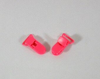 2 clips clip plastic clip-pacifier/Soother/blanket/ramp fuchsia