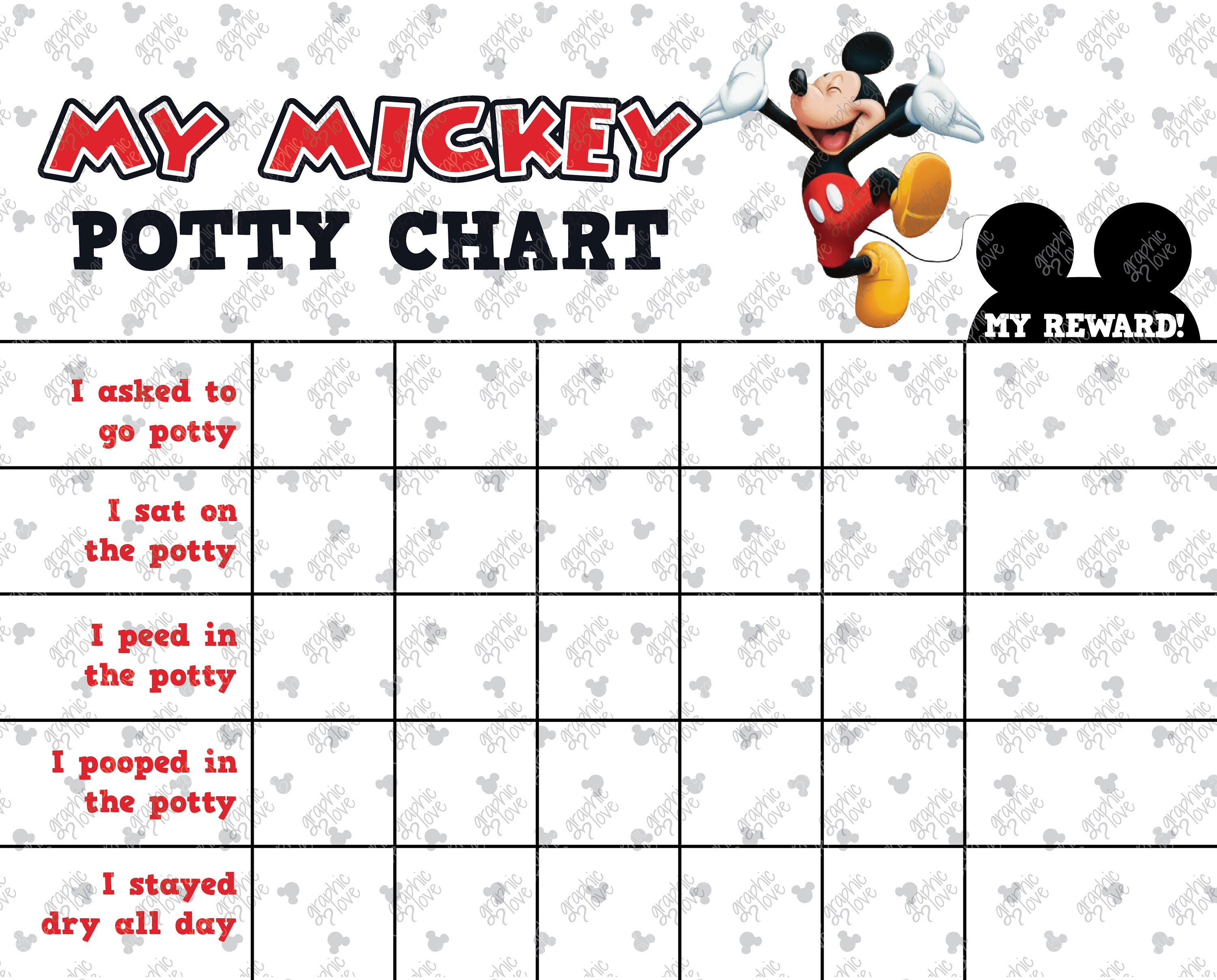Mickey Mouse Potty Chart