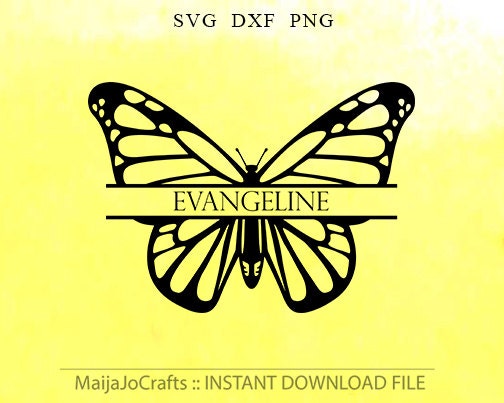 Download butterfly monogram SVG DXF monogram frames instant download