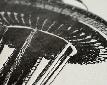 Space Needle II - Limited Edition Seattle Letterpress Print