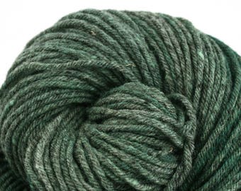 Hand Dyed Aran weight Mini Empire Heathers Rambouillet Wool 213 yds 4oz Cypress