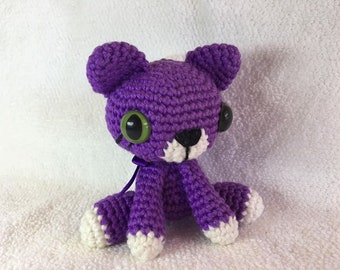 Little Crochet Amigurumi Kitten, Purple
