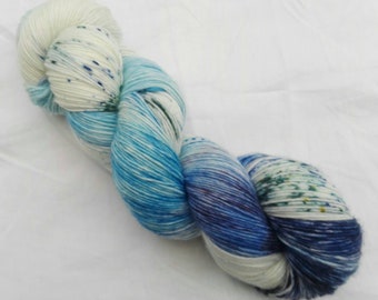 Hand dyed sock yarn sockweight singles 100% merino Blues