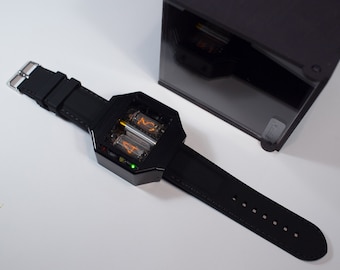 Nixie tube watch assembled black colour anodized aluminium case with Usb charger