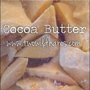 COCOA BUTTER, Unrefined, Raw, Prime Pressed, 1lb, Two Wild Hares