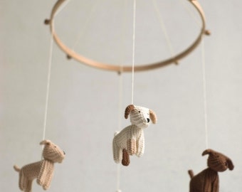 Baby mobile - dog mobile - FLYING PUPPIES- baby shower gift - nursery mobile - baby crib mobile