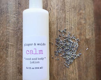 Calm Hand and Body Lotion - Lavender - Hand and Body Lotion - Lavender Lotion - Vegan Lotion - Hand Lotion - Cruelty Free