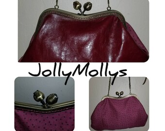 Large formal maroon purse bag