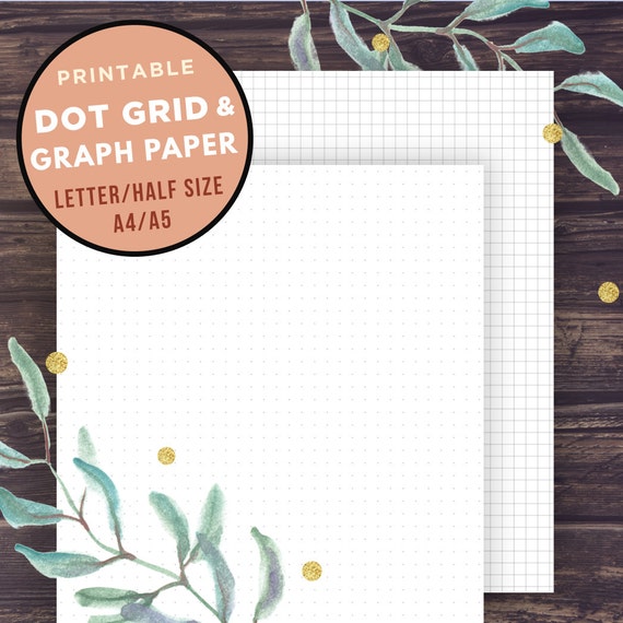 bullet journal template graph paper and dot grid half size