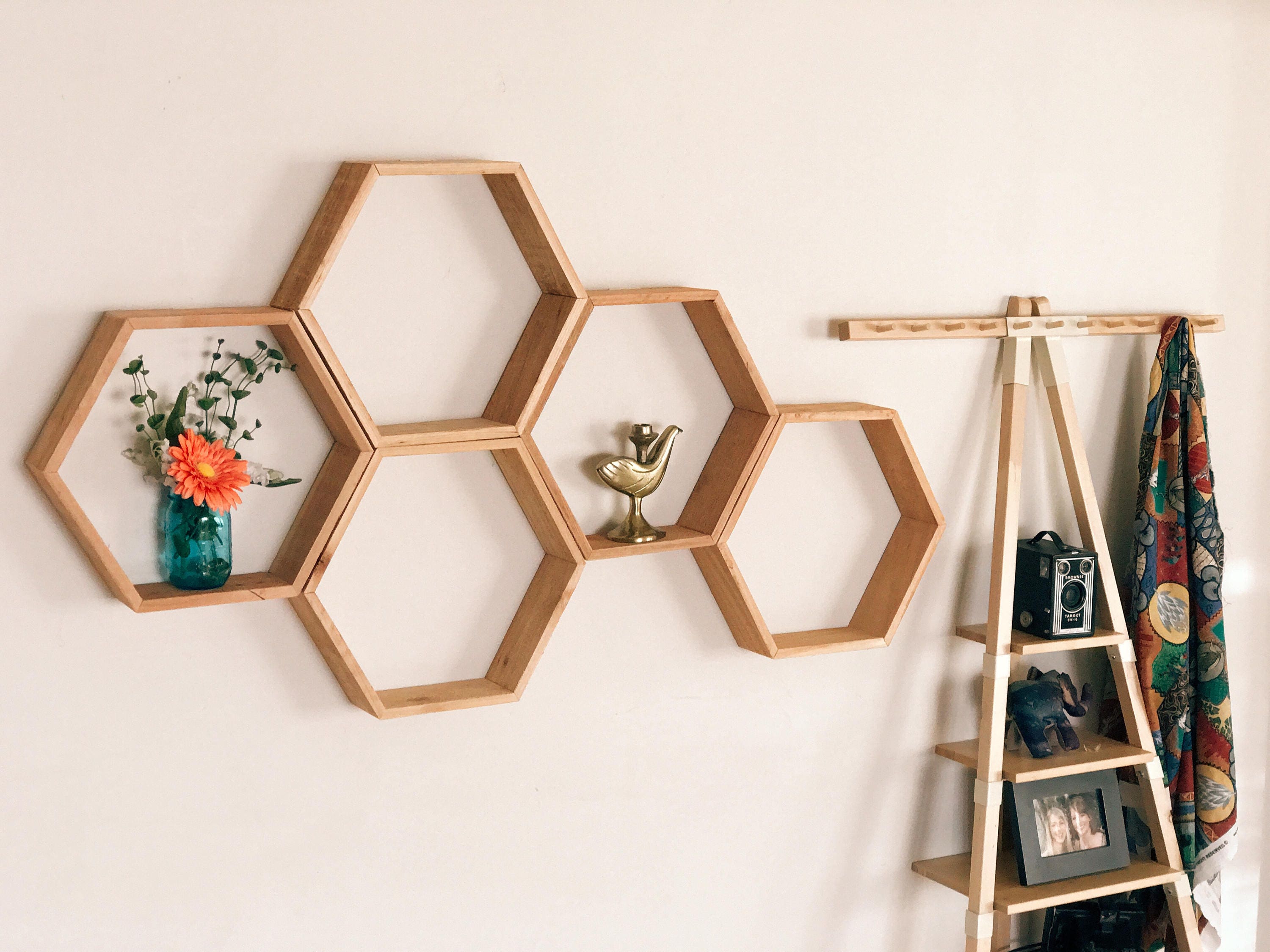 Set of 5 Large Shelves Reclaimed Wood