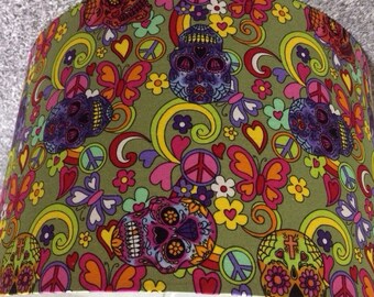 Rose & Hubble fabric, Sugar skull lamp shade