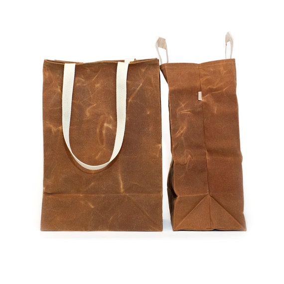 Grocery Tote // Waxed Canvas Bags // Reusable Grocery Bag