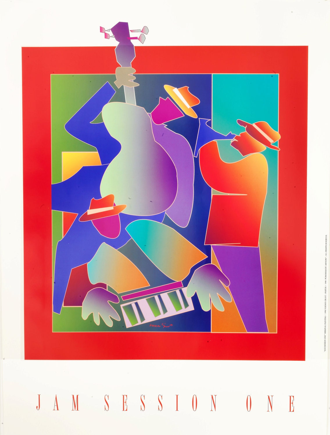 Musica jazz stampa immagini variopinte stilizzate 22 x