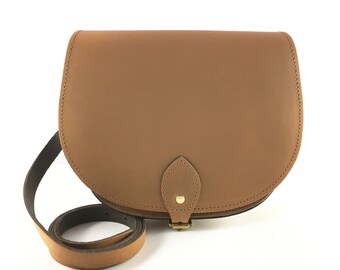 Vintage Brown Saddle Bag - Handmade - Brown Bag - Brown Leather Bag - Leather Saddle Bag - Brown Purse - Retro Fashion
