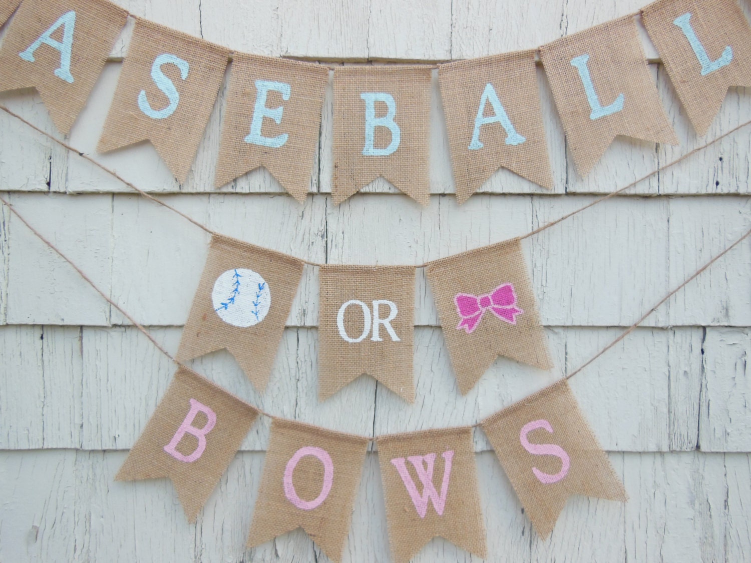 Baseballs Or Bows Gender Reveal Baseballs or Bows Banner