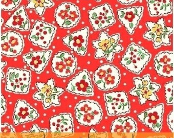 Storybook Christmas Red Snowflakes & Flowers 41748-3 by Whistler Studios for Windham Fabrics