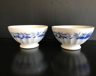 Vintage French Cafe Bowls - Set of two