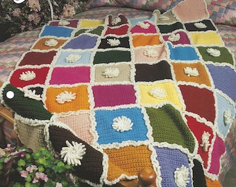 Chrysanthemum Afghan Pattern - Annie's Crochet Quilt & Afghan - Crochet Quilt, Blanket, Bedspread, Home Decor, Bedding, Couch Throw