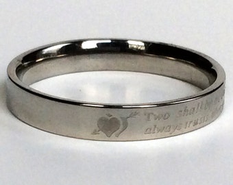 Womens Ring, Heart Shaped Ring, Custom Ring, Personalized Ring, Titanium Ring