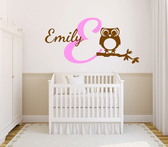 Owl Name Decal Wall Decal Personalized Owl Decal Children