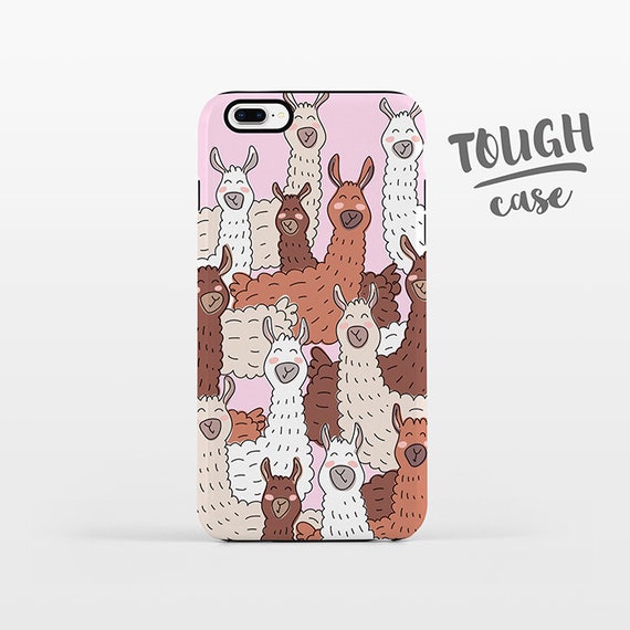Llama Phone Case iPhone 8 Plus Case iPhone X Case iPhone 7 Case iPhone 8 Case iPhone 6 Plus Case 6s 5s 5c 5 4 Alpaca Pink iPhone Case TOUGH